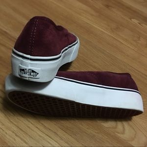 Suede Burgundy Platform Classic Vans